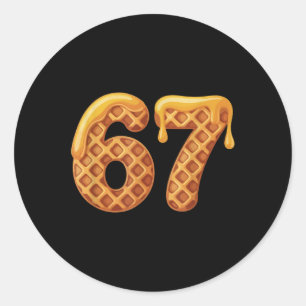 Adesivo 67 Waffles Meme Divertido Seis Sete Gíria 