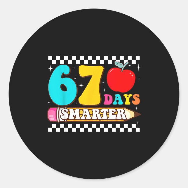 Adesivo 67th Day Of School 67 Days Smarter Teacher Boy Gir (Frente)