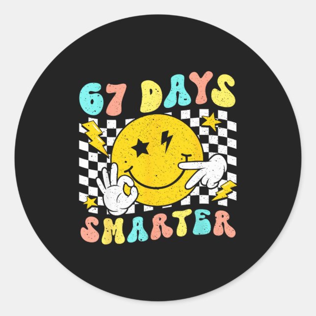 Adesivo 67th Day Of School Shirt 67 Days Smarter Teacher B (Frente)