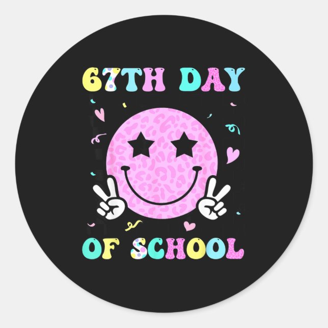Adesivo 67th Day Of School Smile Face Six Seven Meme Girls (Frente)
