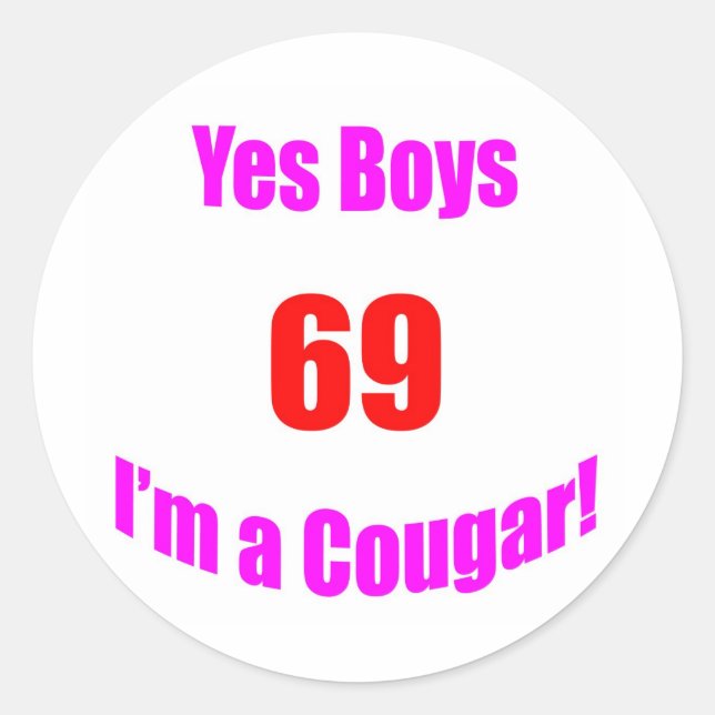 Adesivo 69 Cougar Birthday (Frente)