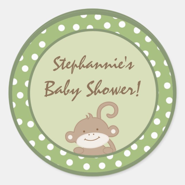 Adesivo 6 - 3" Favor dos Stickers Safari Selva Macaco Verd (Frente)