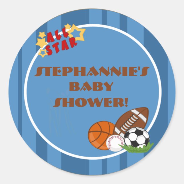 Adesivo 6 - 3" Favor Stickers All-Star Blue (Frente)