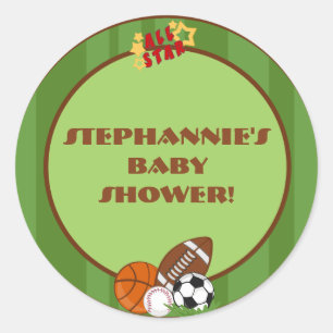 Adesivo 6 - 3" Favor Stickers All-Star Green