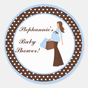 Adesivo 6 - 3" Favor Stickers Blue Mod Bolinhas