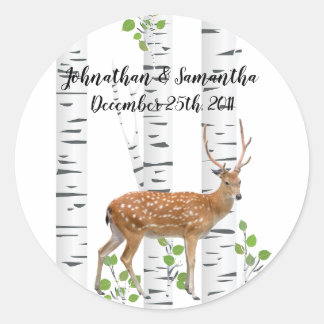 Adesivo 6 - 3" Favor Stickers Deer Doe Woodland Buck Labo