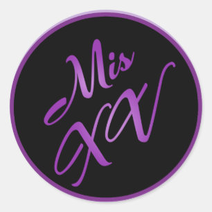 Adesivo 6 - 3" Favor Stickers Mis XV Purple Morado