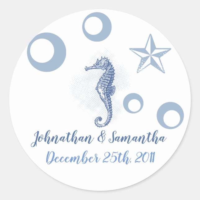 Adesivo 6 - 3" Favor Stickers Seacavalo Sea Ocean Beach (Frente)