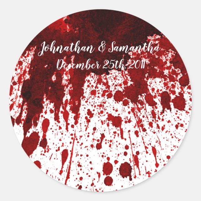 Adesivo 6 - 3" Favor Stickers Splatter Vampiro Gothi (Frente)