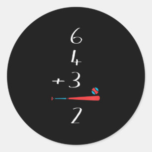 Adesivo 6 4 3 2 Beisebol em dupla jogada