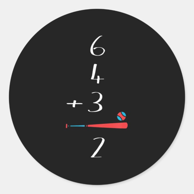 Adesivo 6 4 3 2 Beisebol em dupla jogada (Frente)