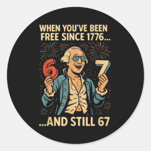 Adesivo 6-7 7-6 George Washington Meme Engraçado Design 67