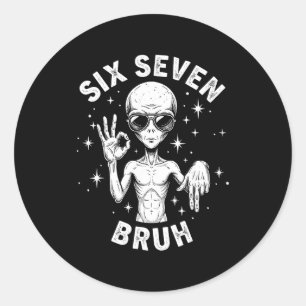 Adesivo 6 7 Engraçado 67 Seis Sete Alien Bruh Mão Meninos