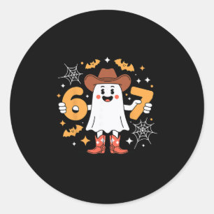 Adesivo 6 7 Fantasma de Halloween 67 Meme Gen Alpha Seis S