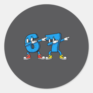 Adesivo 6 7 Meme Dab Números