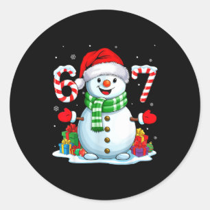 Adesivo 6 7 Meme Natal Engraçado Boneco de Neve Seis Sete