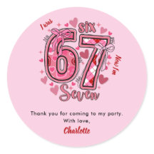 6 7 Meninas do Meme Six Seven Favor de Aniversário