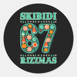 Adesivo 6 7 Natal Skibidi Rizzmas 67 Meme Gen Alpha Sl