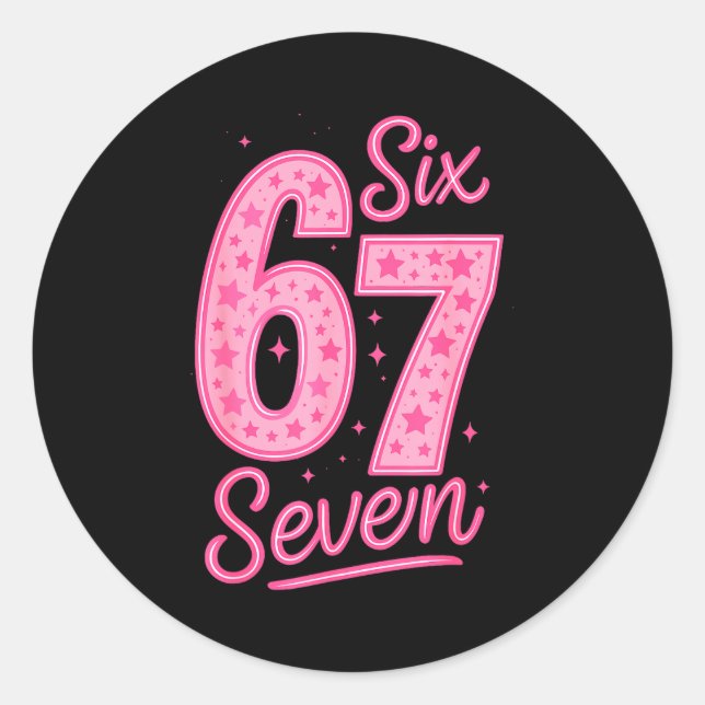 Adesivo 6 7 Number 67 Nk Six Seven Meme Slang Womens Girls (Frente)