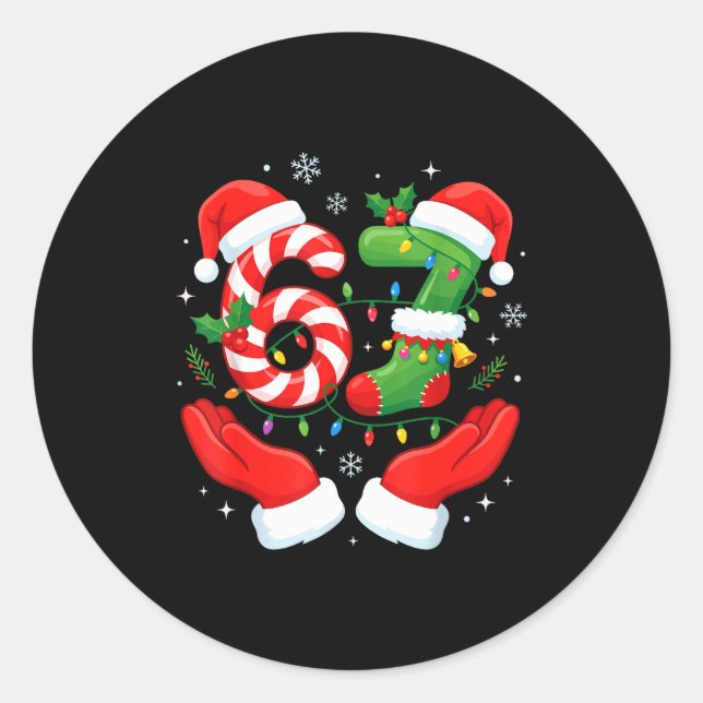 Adesivo 6 7 Pajamas Six Seven Matching Ugly Christmas 67 F (Frente)