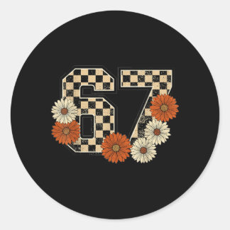 Adesivo 6 7 Retro Fall Meme Checkerboard Tee Haunted