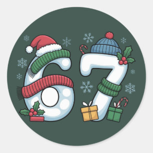 Adesivo 6 7 Seis Sete Geração Z Alpha Meme Gíria Natal Bon