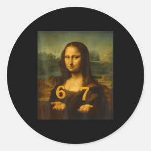 Adesivo 6 7 Seis Sete Meme 67 Engraçado Mona Lisa Geração 