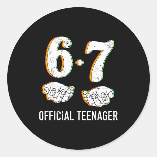 Adesivo 6+7 Year Old Boys Girls Teenager 13th Birthday Fun (Frente)