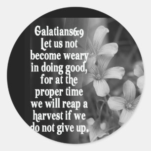 ADESIVO 6:9 DA ESCRITURA GALATIANS DA BÍBLIA