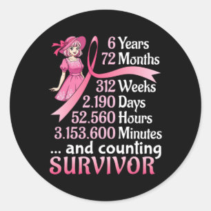Adesivo 6 Anos 72 Meses E Contagem Do Survi Cancer Da Mama