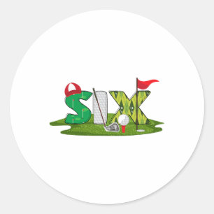 Adesivo 6 Birthday Golf Theme 6 Anos Crianças Velhas Parte