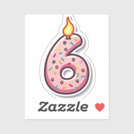 Adesivo 6 Birthday Sticker