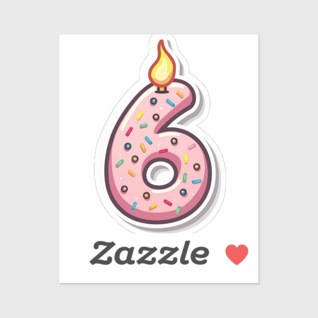 Adesivo 6 Birthday Sticker (Folha)