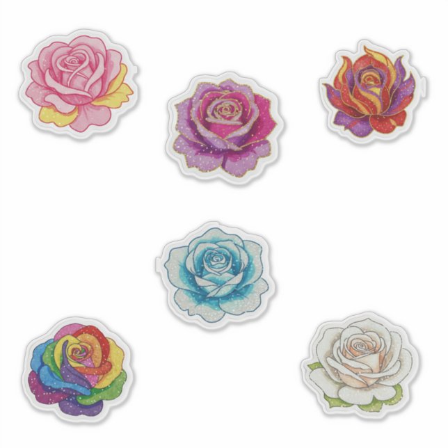 Adesivo 6 colorful roses (Frente)