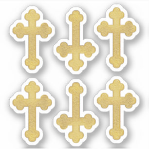 Adesivo 6 Crosses Douradas Metálicas Falsas Budas - Conto