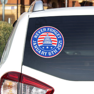 Adesivo 6 de janeiro de 2021 Nunca esqueça 1/6/21 anti-tru