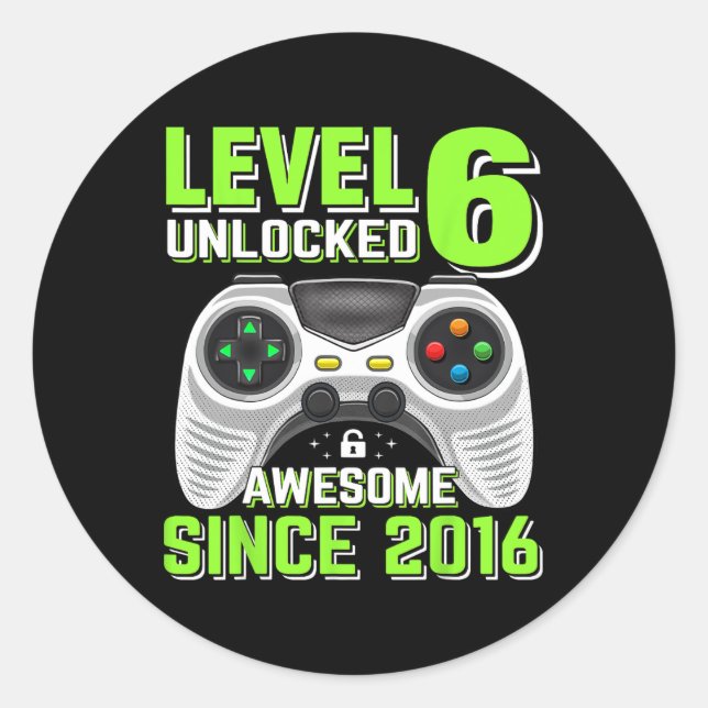Adesivo 6 Desbloqueado Incrível 2016 6 do Jogo de Vídeo Bi (Frente)
