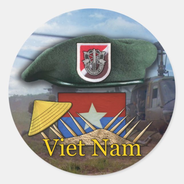 Adesivo 6 Especial força verde berets vietnam Sticker (Frente)