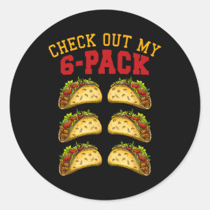 Adesivo 6 Malhações Taco Engraçado Gym Mexicano Topo Para