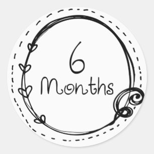 Adesivo 6 Meses de Doodle Milestone