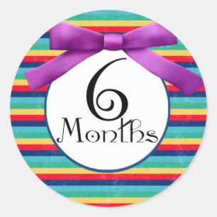 Adesivo 6 Meses de Rainbow Stripes Milestone
