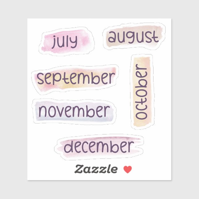 Adesivo 6 meses do ano - julho a Dez - Cabeçalhos (Folha)