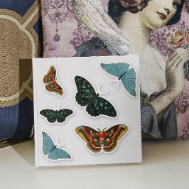 Adesivo 6 peças Contorno de borboleta colorida vintage bon