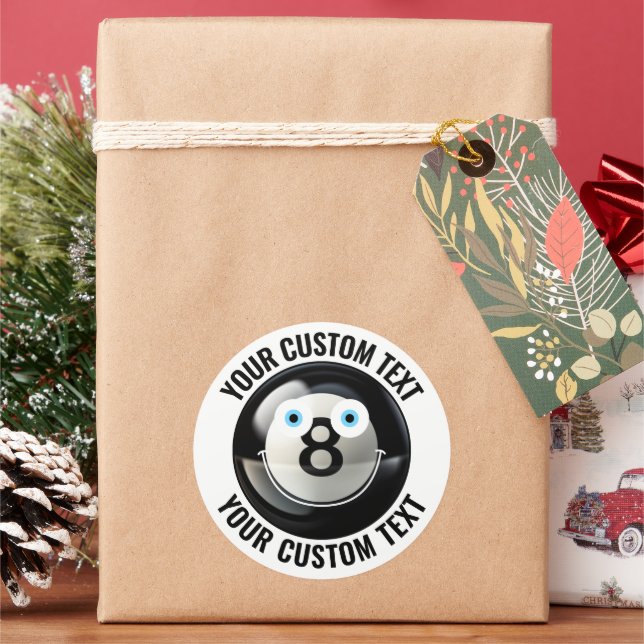 Adesivo 6 Piscina 8 Ball Texto Personalizado Face Feliz (Feriado)