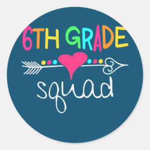 Adesivo 6th Grade Squad Sixth Teacher Student Team Back