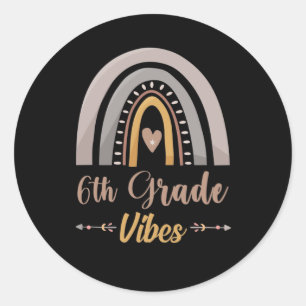 Adesivo 6th Grade Vibes Rainbow Sixth Grade Back to School
