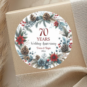 Adesivo 70º Aniversário de Bodas de Platina Elegante de In