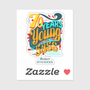 Adesivo 70 anos de Cheio de Sass, 70° aniversário