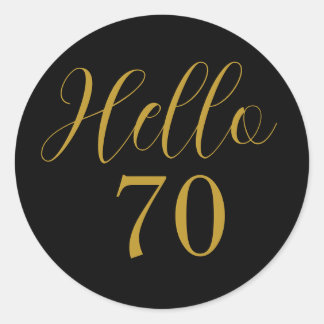 Adesivo 70 Birthday Black Dourado Birthday