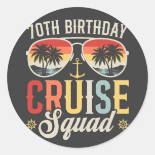 Adesivo 70 Birthday Cruise Squad Family Combate